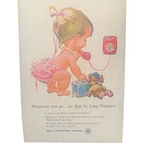 Vintage 1960 Bell Telephone System Wherever You Go Ad Advertisement